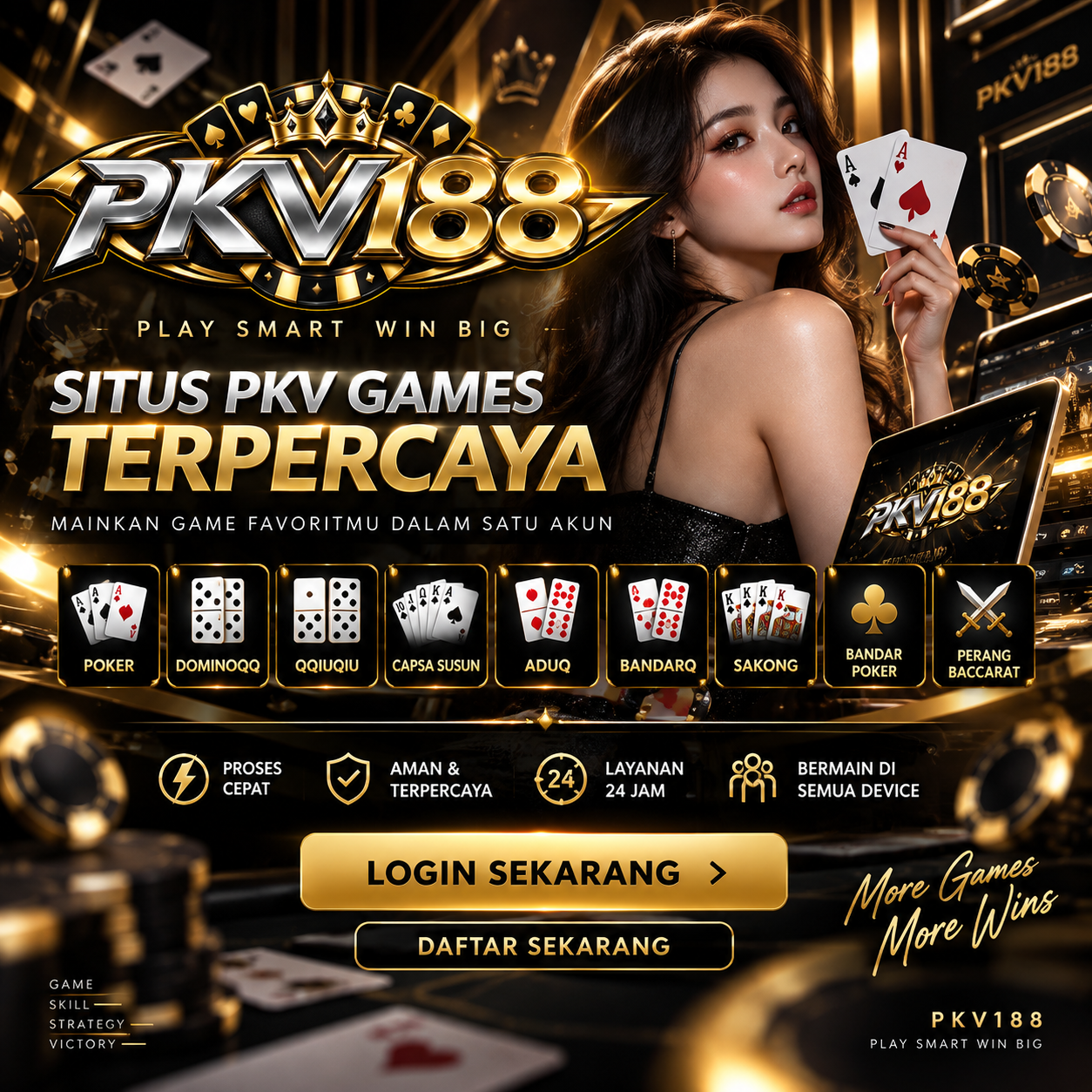 Banner PKV188 dengan berbagai permainan kartu